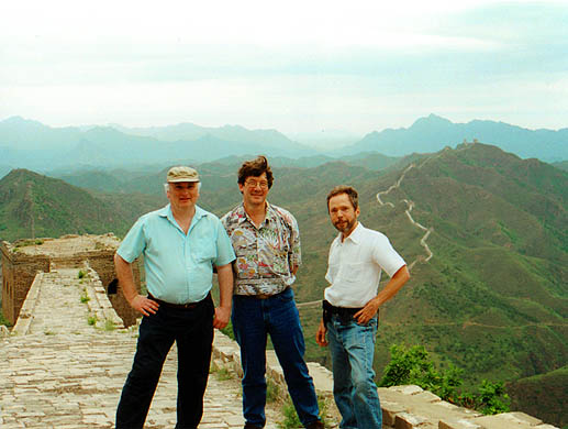 Chilly day on the Great Wall, where the mountains are, in fact, blue.